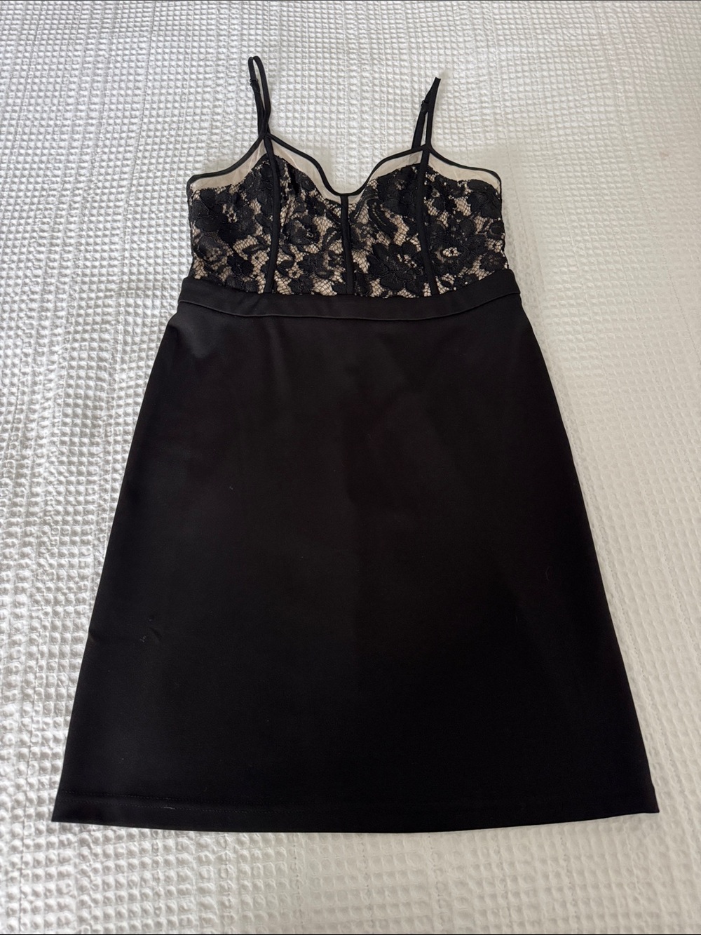 Forever 21 Black Lace-Trim Slip Dress